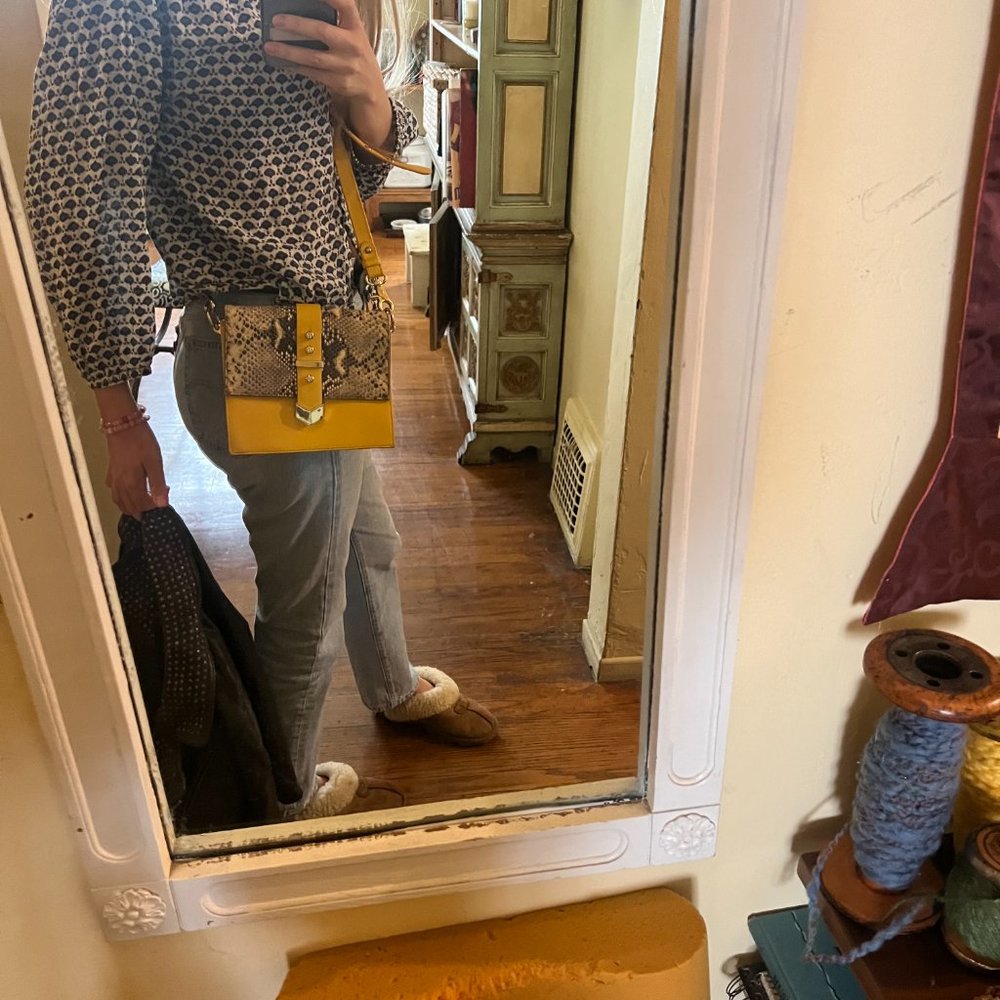 Badgley Mischka Yellow Python Bag - image 2